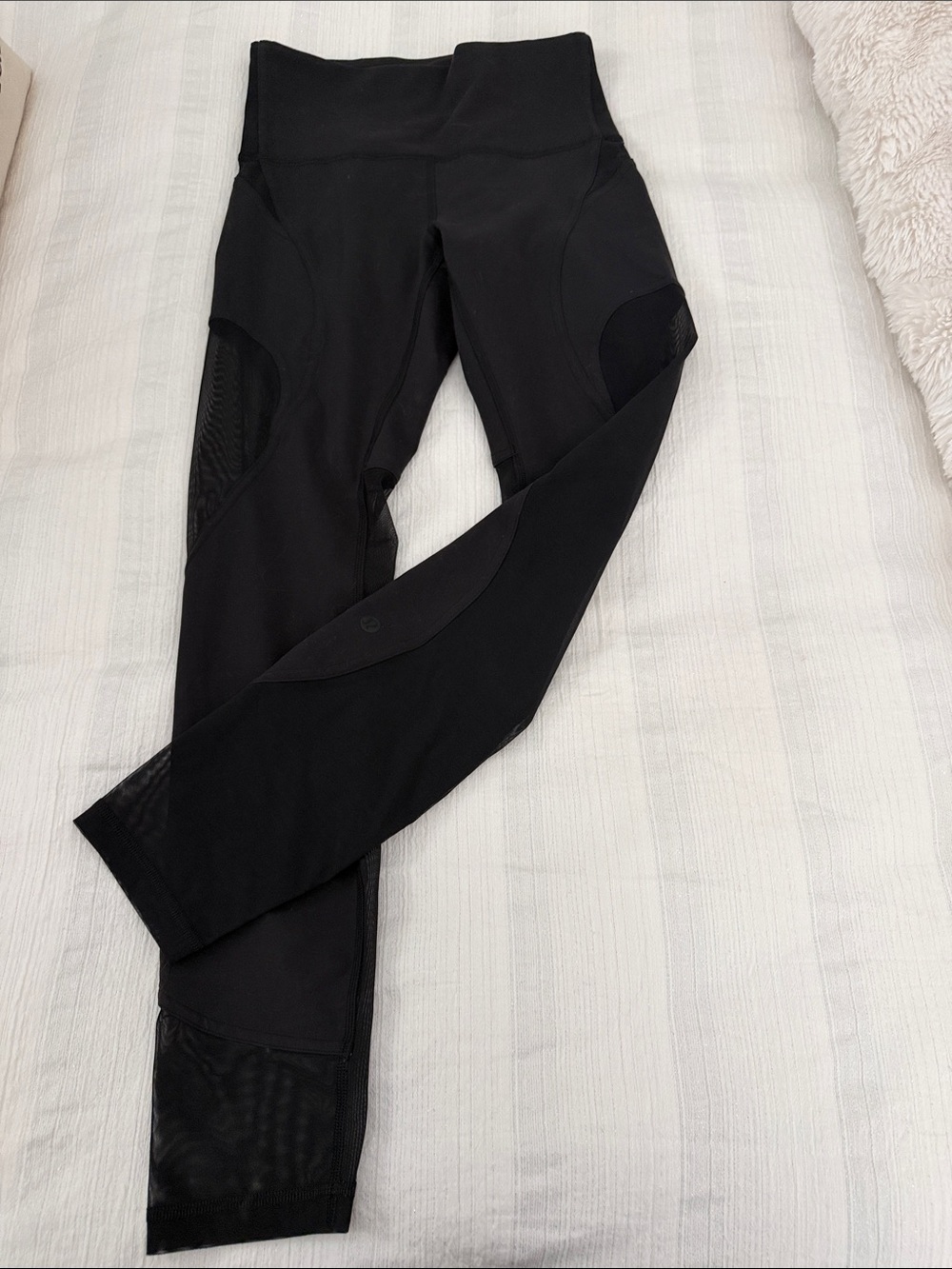 lululemon athletica Black High-Rise Mesh Panel Leggings
